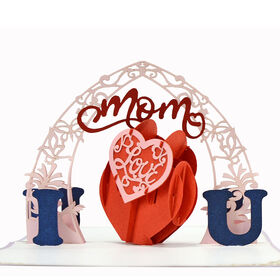 Cartão de felicitações 3D personalizado "Eu amo mãe" no atacado, feito no Vietnã