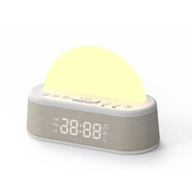 Simulated Sunrise Wake Up Light Alarm Clock Speaker Smart LED Plastic Portable Audio Player Multi Color