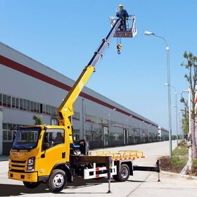 Caminhão de 5-16 toneladas com guindaste Flatbed Towing Camião Crane Road com Knuckle Boom Crane