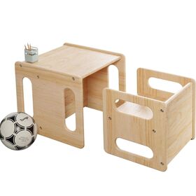 Fabrik OEM Handgefertigte Massivholz Lese- und Entwöhnungstisch- und Stuhlset für Kleinkinder und Babys