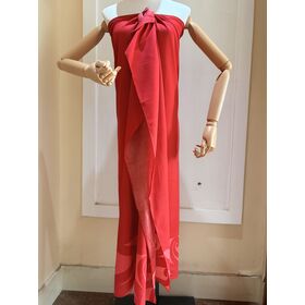 100% Baumwolle, bedruckter, dünner, weicher roter Sarong Pareo Strandtuch Strandkleid