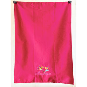 100% cotton twill customized LOGO tropical bird of paradise embroidery tea towel with MOQ 100PCS for promotion or poster