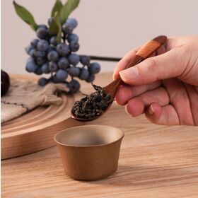 Petite Cuillère à Thé en Bois pour Ustensiles de Cuisine, Cuillère Ronde en Bois pour Soupe et Miel