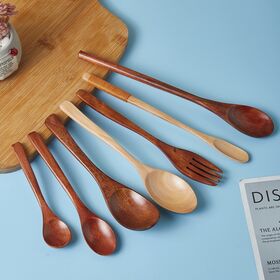 Kaffeelöffel mit graviertem Logo, umweltfreundliche Wandhaken, Kleiderbügel, chinesische Kirschholz-Löffel, individuelle Größe