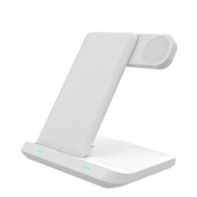 Fabricant Personnalisé Mini Chargeur sans Fil Pliable Universel 3 en 1 pour Téléphone Portable, Charge Rapide de Bureau 15W Portable