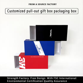 Caja de embalaje personalizada tipo "pull-out" en color, caja de cartón, impresión de cajas a color para productos digitales y cosméticos