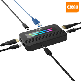 Ezcap388 4K60 USB C HDMI Video Capture Card for Streaming with 100W PD HDMI Loop-Out 1080P 60fps USB 3.0 Capture Card RGB YUY2