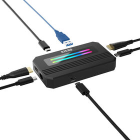 Ezcap388 Tarjeta Capturadora de Video HDMI USB C 4K60 con Salida de Bucle HDMI PD de 100W, Capturadora USB 3.0 de 1080P 60fps para Streaming RGB YUY2