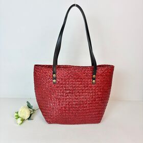 Straw Woven Seagrass Bag, Handwoven Lightweight Casual Bag, Large Capacity Shopping Shoulder Bag