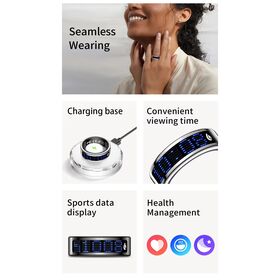 Health Monitoring Smart Ring Real-Time Heart Rate Blood Oxygen Sleep Analysis AMOLED Display App Control IP68 Waterproof