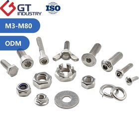 Baut, Stud Persegi/Heksagonal Baja Tahan Karat ASTM A193 B8A SS304 SUS 304 304L Grade A2 50 70 80 Ukuran M8-M38 dengan Ring Datar