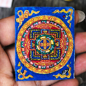 4.5-5.5 cm handmade yellow copper treasure tang ka dancheng pendant gift design taditional tibetan art necklace