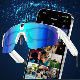 Gafas inteligentes para ciclismo de exterior 8MP, con diálogo, reconocimiento de objetos, IA ChatGPT, gafas con cámara antivibración