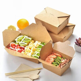 New supplier Custom Folding Paper Takeout Disposable Food Grade Container Paper Packaging Kraft Box