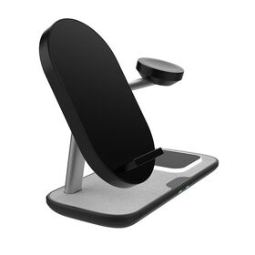 Logo personnalisé de bureau sans fil charge montre intelligente écouteurs téléphone portable portable 15w 3 en 1 magnétique sans fil chargeur stand