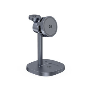 Suporte Carregador Sem Fio Magnético 3 em 1 W98 TEC Semicondutor para Telefone com Carregamento Rápido Qi2.2