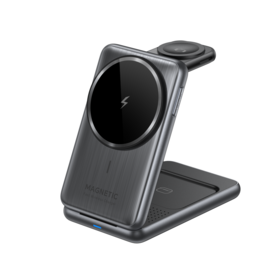 W93 Multifunctional Wireless Charging Phone Holder Aluminum Alloy ABS Type C Fast Charge 3-in-1 Stand