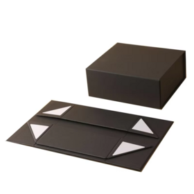 2026 Custom Luxury Magnet Paper Boxes Foldable Floding Black Magnetic Cardboard Gift Packaging Box with Magnetic Lid