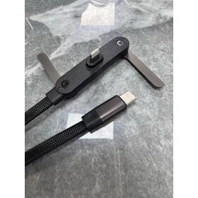 Unsichtbares Halter-Ladegerät-Kabel, USB C zu Lightning 30W Schnellladekabel mit 360-Grad verstellbarem Metallständer, 2-in-1-Halterung