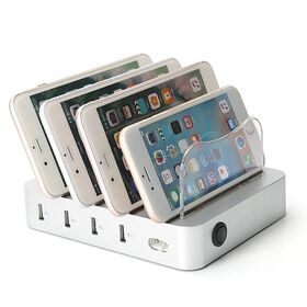 Station de recharge USB universelle et portable pour plusieurs appareils, 4 ports, pour bureau, maison, hôtel et espaces publics