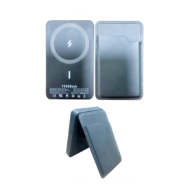 10000mAh PD 20W Magnetic Power Bank WEC05-5, 15W Wireless Charging External Battery with Card Holder & Stand