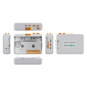 Fabricação Portátil Cassette Tape Player Aux Suporte Tape para MP3 Converter com Transparente Caso Frente ezcap218P