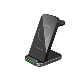 3-in-1 Aluminiumlegierung Wireless Charging Pad mit Smart Chip Control, Schnellladegerät für Handy, Smartwatch und Ohrhörer mit unabhängigen Spulen