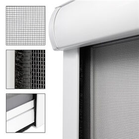 Heißverkauf Einziehbare Fiberglas-Fliegengitter-Moskitonetz mit Aluminiumrahmen, Schiebe- und Faltbare Insektenschutzgitter, Rollfenster
