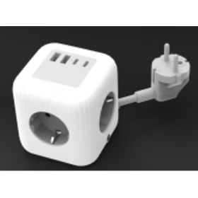 EU Standard 4-Outlet Power Socket EU with Switch Portable Travel 16A Rated Extension Socket Applicable to Any Office Setting