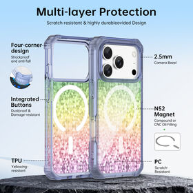 جراب هاتف Merco هجين مغناطيسي من النوع C مقاوم للاصفرار والصدمات والخدوش لهاتف iPhone 17 Pro