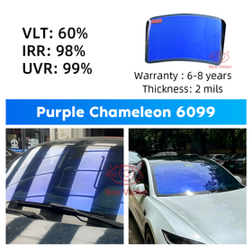 Blau Chamäleon Tönungsfolie für Autofenster, Lila VLT 60%, Solar-Chamäleon-Tönung, UV-Schutz-Folie
