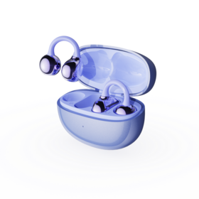 Écouteurs Clip-On Sans Fil Bluetooth 6.0 à Oreille Ouverte en Gros avec Micro, Ajustement Sûr pour Petites Oreilles et Porteurs de Lunettes, Violet