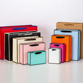 Verdickte schleifenförmige Handtaschen-Geschenktüte für Bekleidungsgeschäfte, Verpackungspapierbeutel, Einkaufstasche, kann mit Logo bedruckt werden