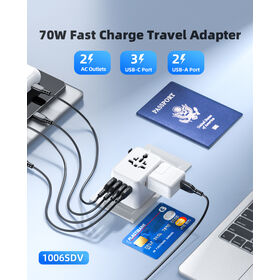 1006SDV Universal Hochwertiger, Kompakter Reisestecker-Adapter zum einfachen Mitnehmen