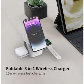Support Chargeur Multifonction 6 en 1 10W 7.5W Station de Charge sans Fil Qi pour iPhone 13 14 Support de Charge sans Fil