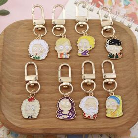 Alloy Cartoon Character Keychain Enamel Painted Mascot Style Gift Decoration 5cm keyring