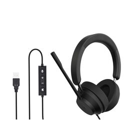 Auriculares para centro de llamadas con nuevo diseño, molde privado, USB-A, orejeras cómodas, altavoz de 40 mm, auriculares con cable, cable de PVC de 1.8 m para oficina en casa