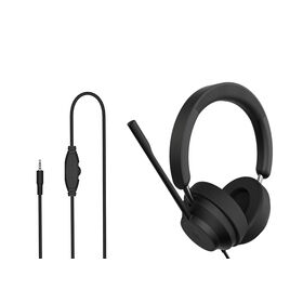 Fabricant OEM ODM Écouteurs filaires noirs bon marché pour centre d'appels, 3,5 mm, pour réunions de bureau, oreillettes souples, écouteurs TWS pour musique et jeux