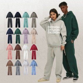 Custom Men Tracksuit Oversized Hoodie Set Print Logo Blank Plus Size Men's Hoodie Unisex Cotton Jogging Sweatsuit for Men