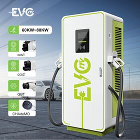 Borne de Recharge Intelligente CA pour Véhicules Électriques (VE) 60-80KW, Type Extérieur, Ports CCS1, CCS2, GBT, CHAdeMO, Indice IP54
