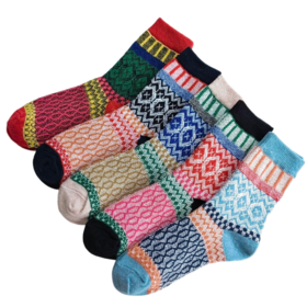 OEM New Women's Winter Warm Socks Vintage Christmas Sock Ethnic Style Cashmere Thermal Thicken Wool Sock for Women