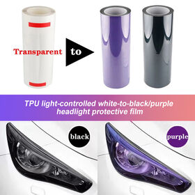 New Purple Automotive TPU Film Photochromatic PPF Headlight Tint for Cars UV Light Sensitive Color Changing Anti-Scratch