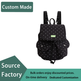 Koreanischer Stil Mode Punkt Kordelzug Dual Schultertasche für Damen, Leichter Kompaktrucksack mit mehreren Taschen