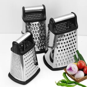 Vierseitiger Edelstahl-Reibe für Hotelküchen, Gemüseschneider, Melonen- und Obstschäler, Reibe für Ingwer, Knoblauch, Kartoffeln und Radieschen