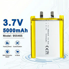 بطارية ليثيوم بوليمر قابلة لإعادة الشحن 3.7 فولت 5000 مللي أمبير في الساعة لمحطة الطاقة المحمولة وتخزين الطاقة (الموديلات: 606090، 656090، 124065، 735589، 6060100)