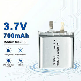 Baterai Li-Polymer Siklus Hidup Panjang 803030 3.7V 700mAh untuk Perangkat Bluetooth dan Elektronik Portabel (Model Kompatibel: 803035, 803450, 901430, 901538)
