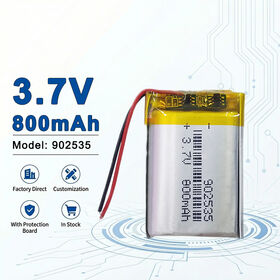 بطارية ليثيوم بوليمر قابلة لإعادة الشحن 3.7 فولت 800 مللي أمبير في الساعة 902535 مع خرج ثابت للإلكترونيات الاستهلاكية، 902025 902030 902035 902040