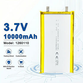 بطارية ليثيوم بوليمر قابلة لإعادة الشحن بسعة عالية 10000 مللي أمبير في الساعة 3.7 فولت لباور بانك والإلكترونيات المحمولة (الموديلات: 1260110، 7565121، 9060100، 126090)