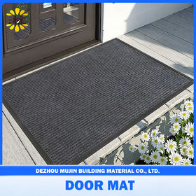 Double Stripe Anti-Slip Wear-Resistant Polyester Floor Mat Door Carpet for Bathroom, Hotel, Office Entrance