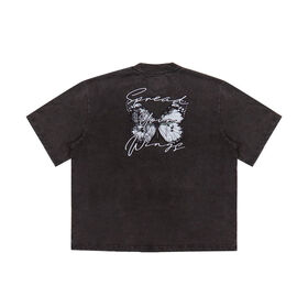 En gros Lavé 190 Gsm Coton t-Shirts Surdimensionné Boxy Fit Cropped Tshirt Hommes